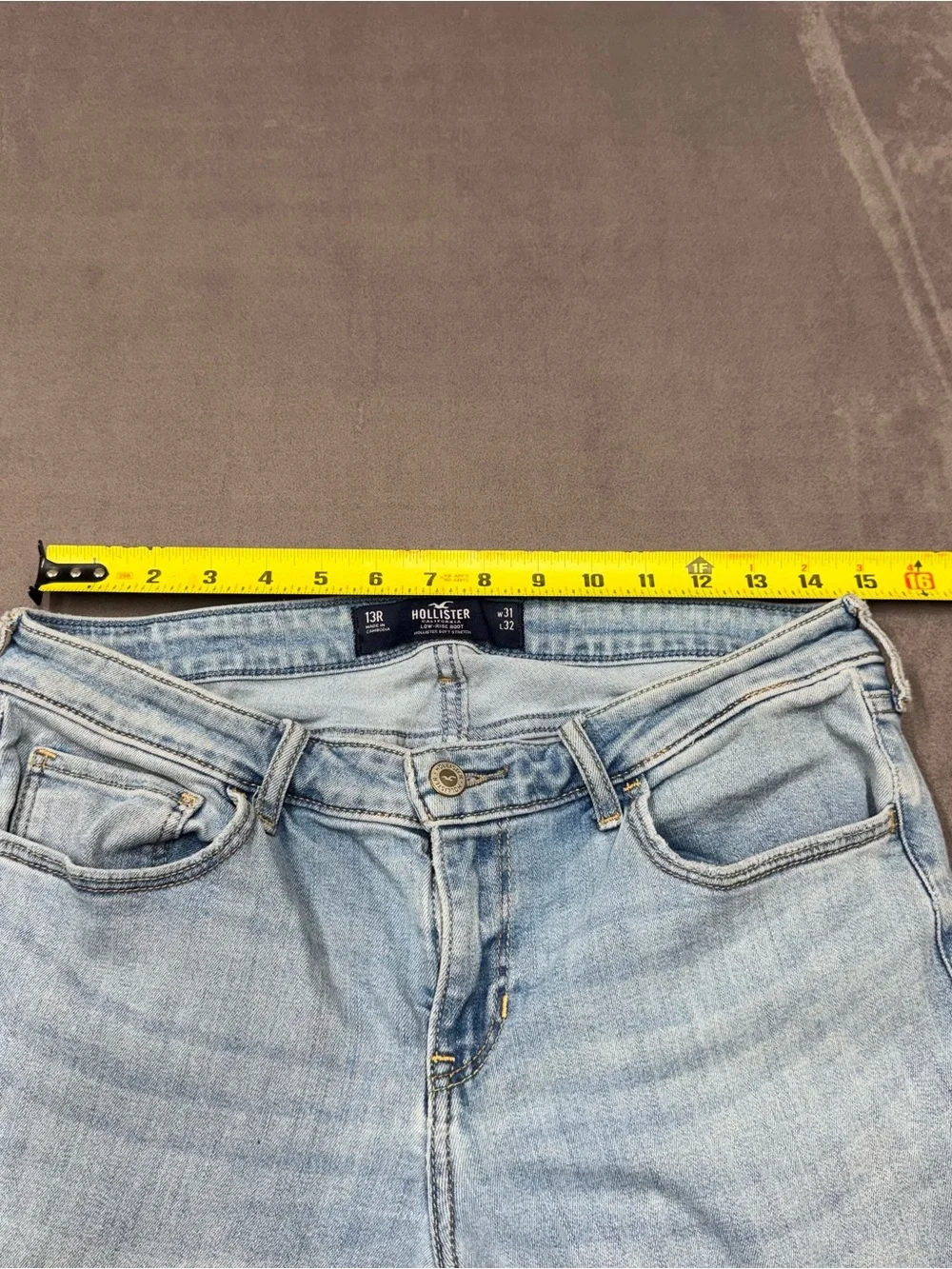 Hollister Light Blue Women's Flared Jeans low rise boot stretch size 13S w31XL32